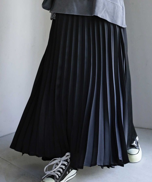 antiqua(アンティカ)の「プリーツスカート(スカート・レディース・ブラック/キャメル/グリーン・FREE)」の8枚目の写真