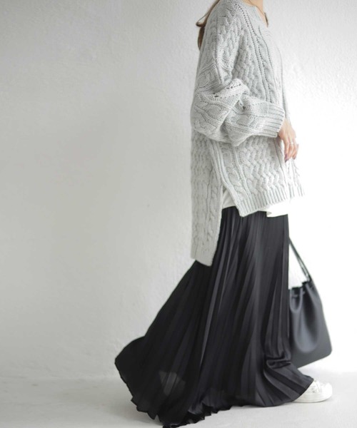 antiqua(アンティカ)の「プリーツスカート(スカート・レディース・ブラック/キャメル/グリーン・FREE)」の9枚目の写真