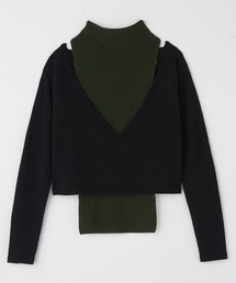 TAN | 【TAN(タン)】バイカラーペアトップス　20AW-26(ニット/セーター)