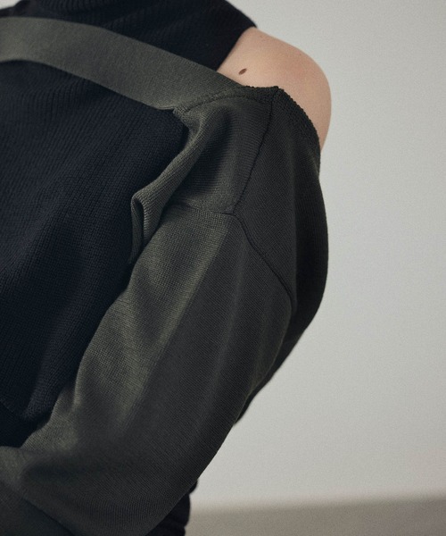 TAN（タン）の「【TAN(タン)】バイカラーペアトップス　20AW-26（ニット/セーター・レディース・グレー/ブラック・FREE）」の16枚目の写真