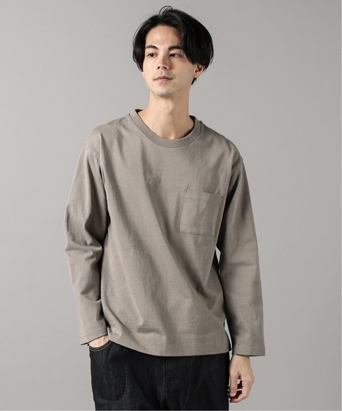 JOURNAL STANDARD relume（ジャーナルスタンダード　レリューム）の「クウボウ天竺 ヘビーオンス L/S Tシャツ（Tシャツ/カットソー・メンズ・グレー/サファリグリーン/ブラック系その他/ライトグレー/ホワイト・LARGE/MEDIUM/SMALL）」の4枚目の写真