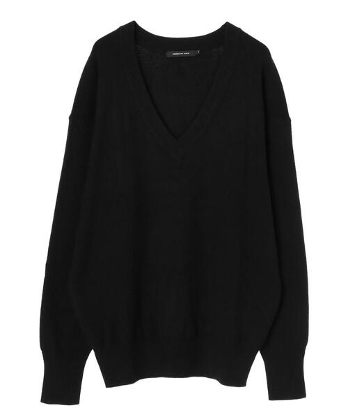 LI HUÀ - Lihua ボタニカルダイVネックニットプルオーバー BLACK Lihua ボタニカルダイVネックニットプルオーバー BLACK