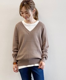 AMERICAN HOLIC | 深Vネックニットプルオーバー　＊(ニット/セーター)