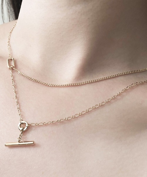 MAMACASAR（ママカサル）の「【MAMA CASAR(ママカサル)：A.VIROD】DOUBLENESS CROSSBAR SV NECKLACE/ダブルネスクロスバーシルバーネックレス（ネックレス・レディース・ゴールド・FREE）」の6枚目の写真