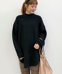 earth music&ecology | ラウンド畦ニットチュニック　＊(ニット/セーター)