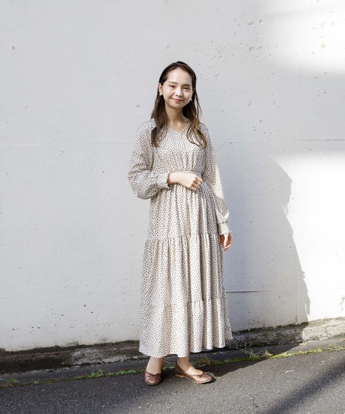 flower（フラワー）の「flower×Treat urself コラボワンピース（ワンピース・レディース・ブラウン/アイボリー・FREE）」の7枚目の写真