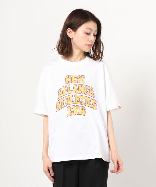 NEW BALANCE（ニューバランス）の「【別注】ニューバランス New Balance AWT11550 限定コラボ（Tシャツ/カットソー・レディース・ホワイト/ブラック/ライトグレー・M/S/XL/L）」の2枚目の写真