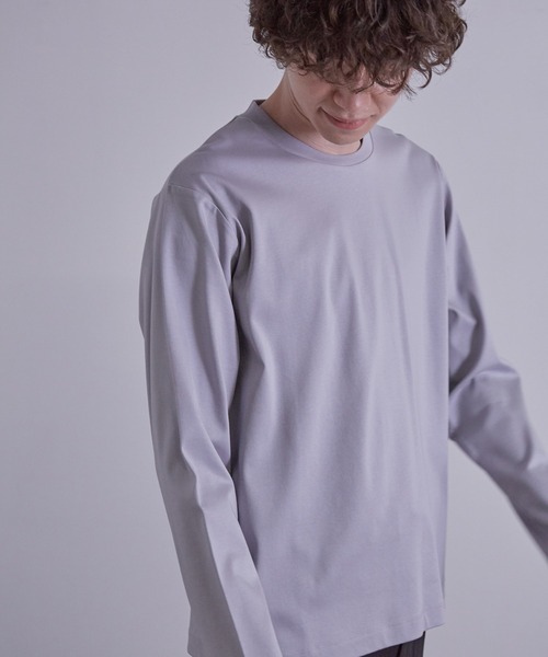 JUNRED（ジュンレッド）の「バックハイネック ロングスリーブ（Tシャツ/カットソー・メンズ・ホワイト/ネイビー/グレー/カーキ・LL/M/L）」の2枚目の写真