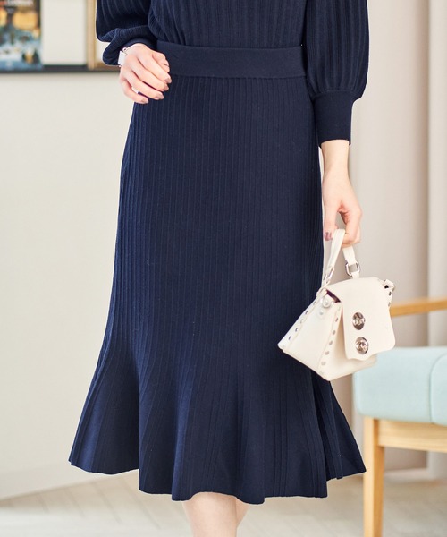 FEERICHELU（フェリーシェル）の「ニット スカート マーメード SS FEERICHELU（スカート・レディース・ベージュ/ネイビー/サックスブルー/ピンクベージュ・S/M）」の3枚目の写真