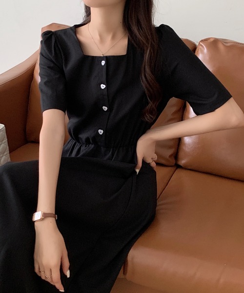 emi+（エミプラス）の「ウエストベルト付きスクエアネック ロングシャツワンピース（シャツワンピース・レディース・ホワイト/ネイビー/ブルー/ライトグリーン/グリーン/オレンジ/グレー/ブラウン/ベージュ/ブラック・S/M/L）」の12枚目の写真