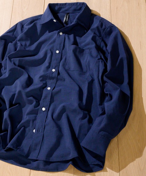 JOHN'S CLOSET(ジョンズクローゼット)の「【i】ポリエステルラミーレギュラーカラー長袖シャツ(シャツ/ブラウス・メンズ・ブラック/ベージュ/カーキ/ネイビー/ホワイト・LARGE/X-LARGE/MEDIUM)」の5枚目の写真