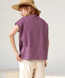 USコットンモックネックフレンチTシャツ