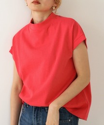 USコットンモックネックフレンチTシャツ