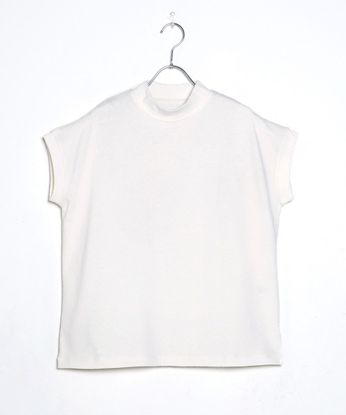 Bab（バブ）の「USコットンモックネックフレンチＴシャツ（Tシャツ/カットソー・レディース・チャコールグレー/ブラック/パープル/ミント/グレー系その他/ブラウン/オフホワイト/オレンジ/ブルー・FREE）」の22枚目の写真
