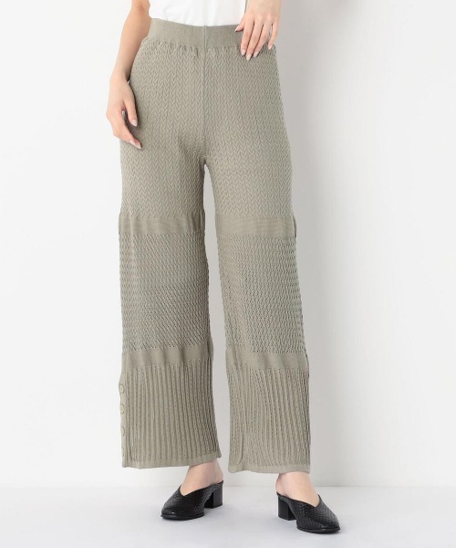 UNRELISH（アンレリッシュ）の「クロシェ編みニットワイドパンツ（その他パンツ・レディース・ダークグリーン/ラベンダー/アイボリー/ブラック・MEDIUM）」の14枚目の写真