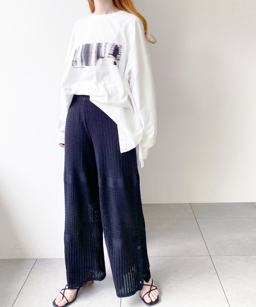 UNRELISH（アンレリッシュ）の「クロシェ編みニットワイドパンツ（その他パンツ・レディース・ダークグリーン/ラベンダー/アイボリー/ブラック・MEDIUM）」の19枚目の写真