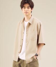 green label relaxing | ＜ 機能 / ストレッチ・防シワ ＞ CM リネンライク ドビー ルーズ 半袖 シャツ(シャツ/ブラウス)