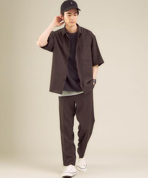 green label relaxing（グリーンレーベルリラクシング）の「＜ 機能 / ストレッチ・防シワ ＞ CM リネンライク ドビー ルーズ 半袖 シャツ（シャツ/ブラウス・メンズ・ダークブラウン/コバルトブルー/ベージュ・LARGE/MEDIUM/SMALL）」の22枚目の写真