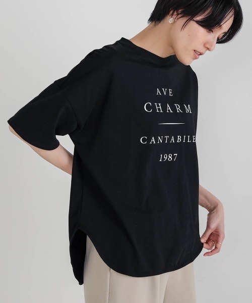 Bou Jeloud(ブージュルード)の「【コットン100】ロゴオーバーTシャツ(Tシャツ/カットソー・レディース・ブラック/ベージュ/オフホワイト/カーキ・FREE)」の3枚目の写真
