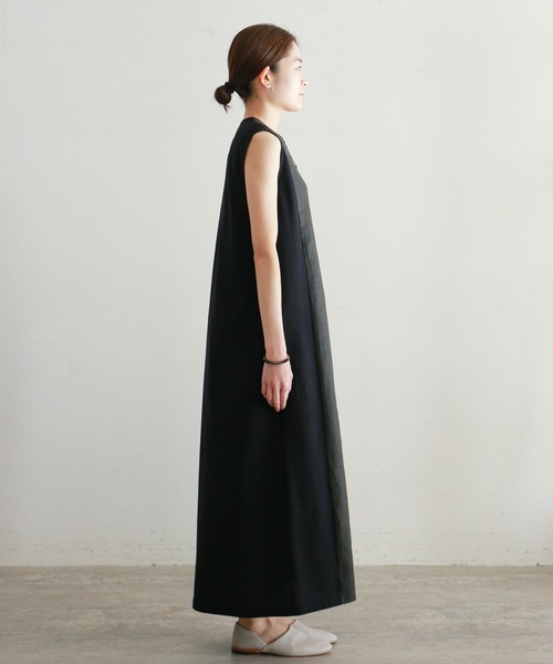 NOMBRE IMPAIR(ノンブルアンペール)の「ワーカーズリネンコンビ ノースリワンピース(ワンピース・レディース・ネイビー/チャコールグレー・FREE)」の13枚目の写真
