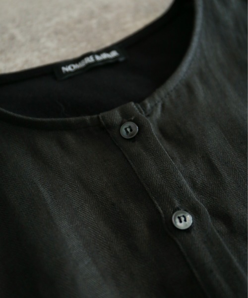 NOMBRE IMPAIR(ノンブルアンペール)の「ワーカーズリネンコンビ ノースリワンピース(ワンピース・レディース・ネイビー/チャコールグレー・FREE)」の8枚目の写真