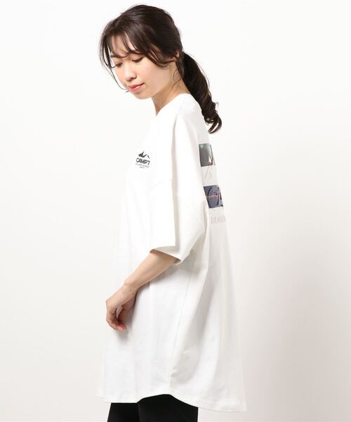 CAMP7（キャンプセブン）の「【CAMP7】フォトエンボスTシャツ（Tシャツ/カットソー・レディース・ライトベージュ/ダークグレー/ホワイト・M/L）」の4枚目の写真