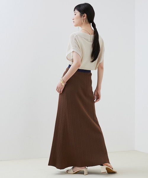 EMMA（EMMA CLOTHES）（エマ）の「【EMMA】ジャガードニットフィットフレアスカート（スカート・レディース・ベージュ/ブラウン・FREE）」の16枚目の写真