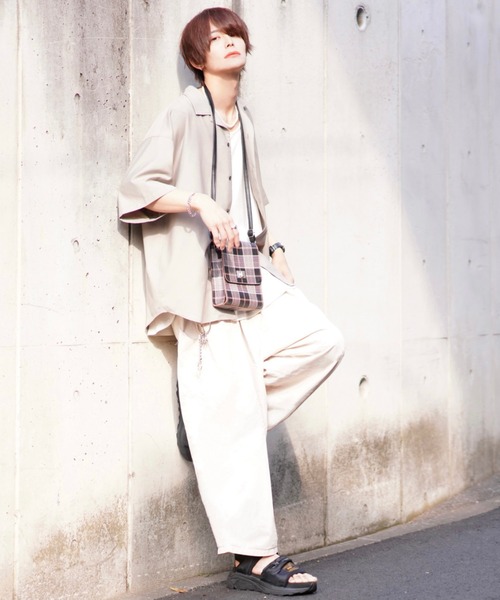 ADRER（アドラー）の「【ADRER】loose silhouette easy balloon pants/ルーズシルエットイージーバルーンパンツ（その他パンツ・メンズ・ホワイト/ブラック×カーキ・SMALL/MEDIUM/LARGE/X-SMALL）」の21枚目の写真
