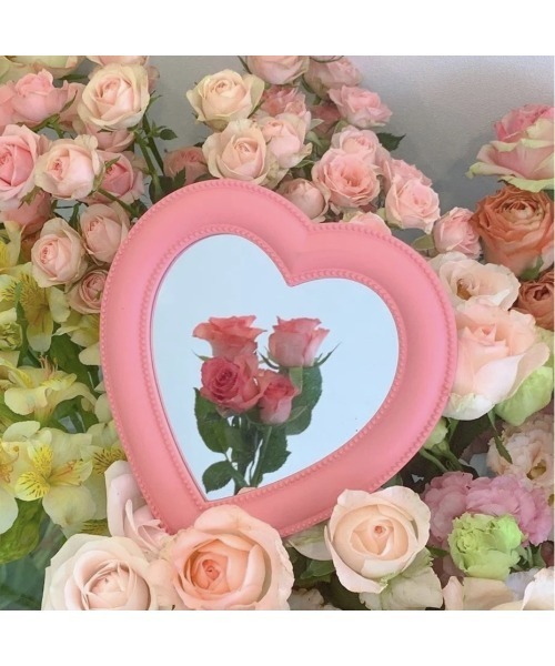 aimoha（アイモハ）の「ハートの卓上ミラー（ミラー・レディース・パープル/ホワイト/ピンク・FREE）」の3枚目の写真