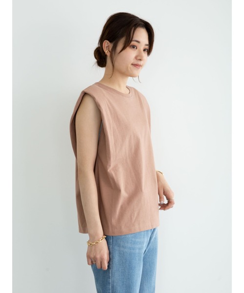 Sugar spoon（シュガースプーン）の「・SUGAR SPOON カタパットフレンチTシャツ＊（Tシャツ/カットソー・レディース・チャコールグレー/ブラック/パープル/グレイッシュベージュ/ピンクベージュ/アイボリー・FREE）」の9枚目の写真