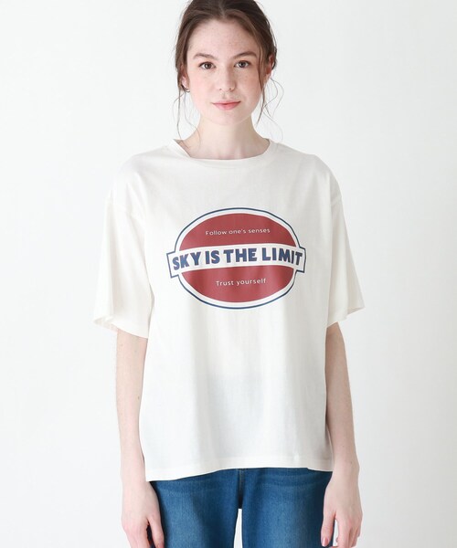 Cutie Blonde（キューティーブロンド）の「◆【S-L】前プリントロゴTシャツ（Tシャツ/カットソー・レディース・ダークオレンジ/チャコールグレー/オフホワイト・01/03/02）」の4枚目の写真