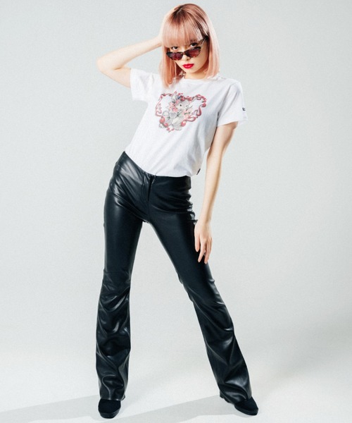 SCULPTOR（スカルプター）の「BUNNY CROP TEE/バニークロップＴシャツ（Tシャツ/カットソー・レディース・ホワイト/ブラック・MEDIUM）」の20枚目の写真