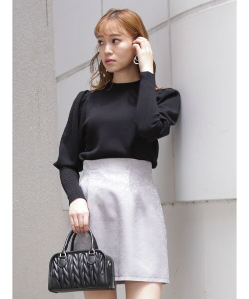 dazzlin（ダズリン）の「スリーブボリュームニットトップス（ニット/セーター・レディース・ブラック/グレー/モカ・FREE）」の2枚目の写真