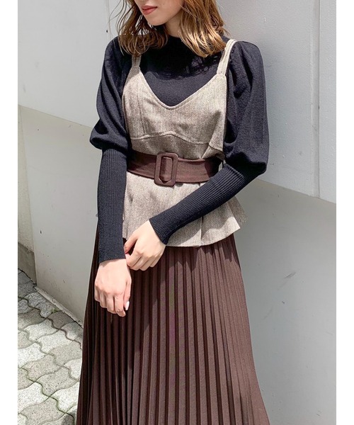 dazzlin（ダズリン）の「スリーブボリュームニットトップス（ニット/セーター・レディース・ブラック/グレー/モカ・FREE）」の9枚目の写真