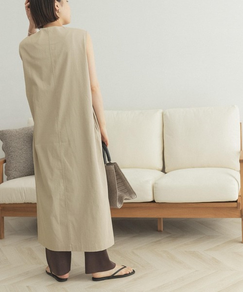 FORK&SPOON（フォークアンドスプーン）の「FORK&SPOON　スリットネックノースリーブワンピース（ワンピース・レディース・ネイビー/ベージュ・ONE）」の22枚目の写真