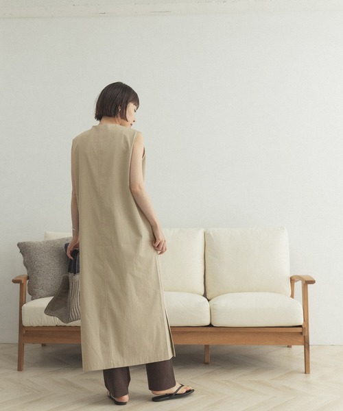 FORK&SPOON（フォークアンドスプーン）の「FORK&SPOON　スリットネックノースリーブワンピース（ワンピース・レディース・ネイビー/ベージュ・ONE）」の20枚目の写真