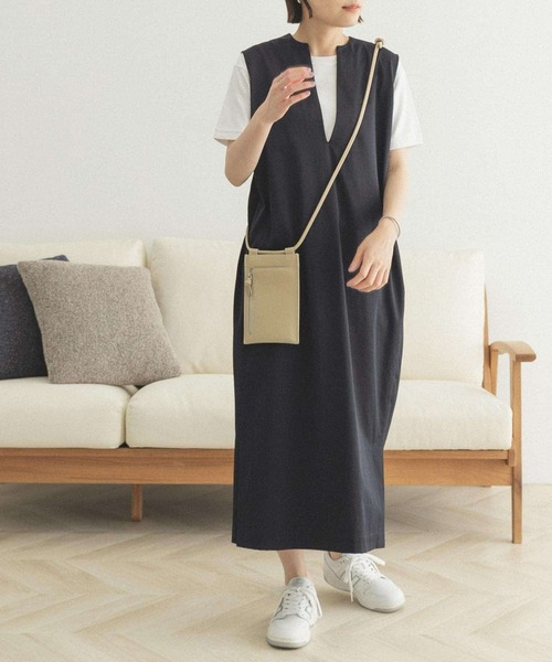 FORK&SPOON（フォークアンドスプーン）の「FORK&SPOON　スリットネックノースリーブワンピース（ワンピース・レディース・ネイビー/ベージュ・ONE）」の10枚目の写真