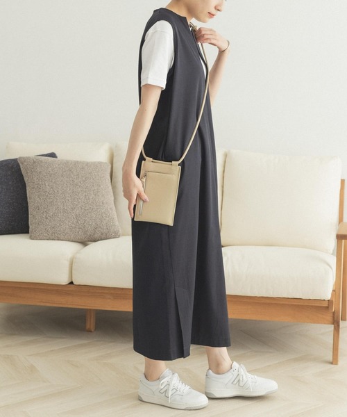 FORK&SPOON（フォークアンドスプーン）の「FORK&SPOON　スリットネックノースリーブワンピース（ワンピース・レディース・ネイビー/ベージュ・ONE）」の8枚目の写真