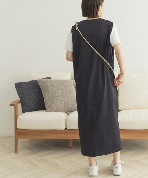 FORK&SPOON（フォークアンドスプーン）の「FORK&SPOON　スリットネックノースリーブワンピース（ワンピース・レディース・ネイビー/ベージュ・ONE）」の7枚目の写真