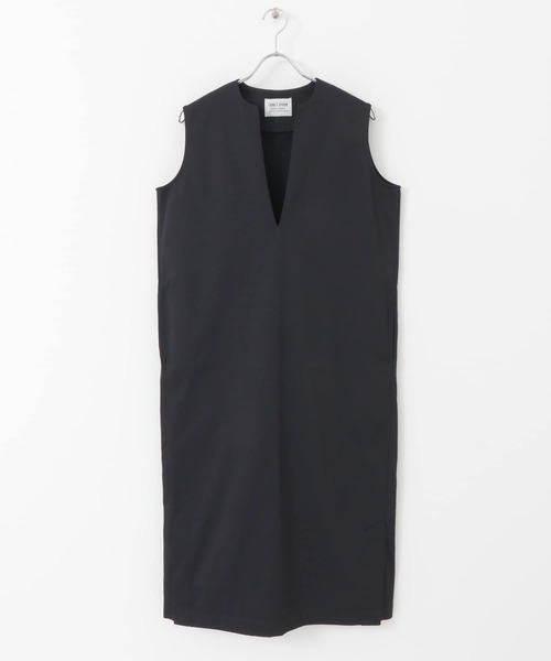 FORK&SPOON（フォークアンドスプーン）の「FORK&SPOON　スリットネックノースリーブワンピース（ワンピース・レディース・ネイビー/ベージュ・ONE）」の3枚目の写真