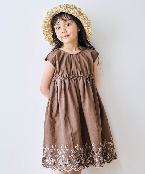 apres les cours（アプレレクール）の「バックリボンレースワンピース（ワンピース・キッズ・ブラウン/ミント/ピンク・110/90/100/80/140/120/130）」の2枚目の写真