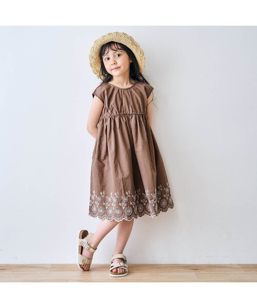 apres les cours（アプレレクール）の「バックリボンレースワンピース（ワンピース・キッズ・ブラウン/ミント/ピンク・110/90/100/80/140/120/130）」の10枚目の写真