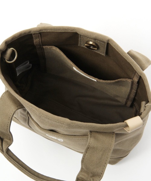 studio CLIP（スタディオクリップ）の「LEEエコバッグ付き2WAYバッグ（トートバッグ・レディース・カーキ/アイボリー・FREE）」の4枚目の写真