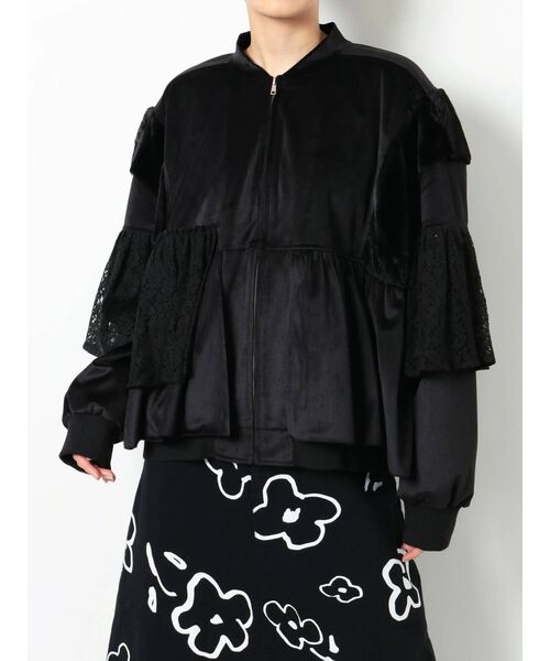 merry jenny(メリージェニー)の「レースレイヤードコンビブルゾン(ブルゾン・レディース・アイボリー/ブラック・FREE)」の8枚目の写真