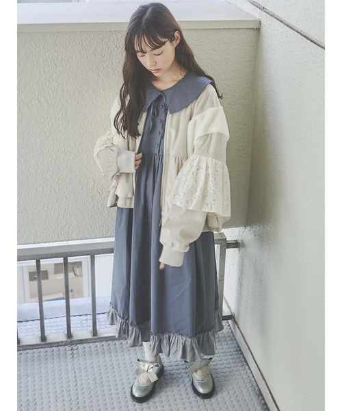 merry jenny(メリージェニー)の「レースレイヤードコンビブルゾン(ブルゾン・レディース・アイボリー/ブラック・FREE)」の14枚目の写真