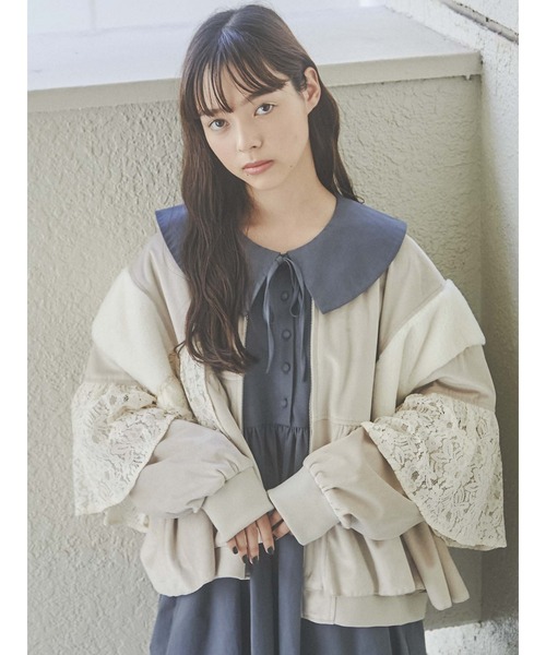 merry jenny(メリージェニー)の「レースレイヤードコンビブルゾン(ブルゾン・レディース・アイボリー/ブラック・FREE)」の15枚目の写真