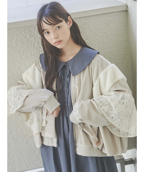 merry jenny(メリージェニー)の「レースレイヤードコンビブルゾン(ブルゾン・レディース・アイボリー/ブラック・FREE)」の17枚目の写真