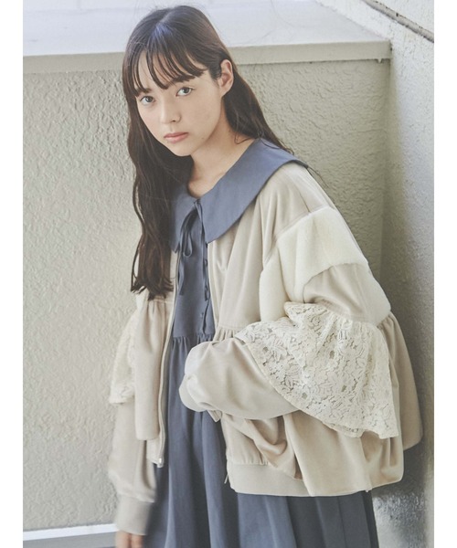 merry jenny(メリージェニー)の「レースレイヤードコンビブルゾン(ブルゾン・レディース・アイボリー/ブラック・FREE)」の18枚目の写真