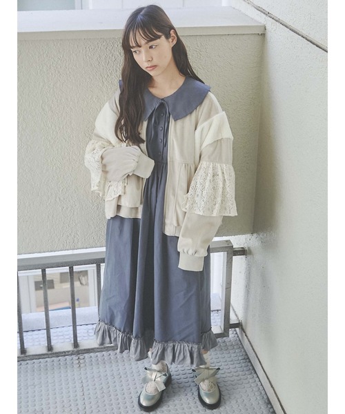 merry jenny(メリージェニー)の「レースレイヤードコンビブルゾン(ブルゾン・レディース・アイボリー/ブラック・FREE)」の19枚目の写真