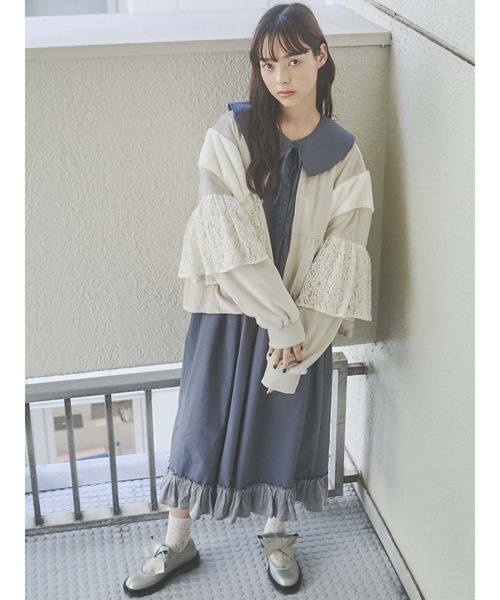 merry jenny(メリージェニー)の「レースレイヤードコンビブルゾン(ブルゾン・レディース・アイボリー/ブラック・FREE)」の20枚目の写真